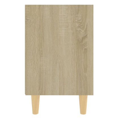 Bed Cabinets with Solid Wood Legs 2 pcs Sonoma Oak 40x30x50 cm