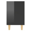 Bed Cabinet with Solid Wood Legs High Gloss Black 40x30x50cm