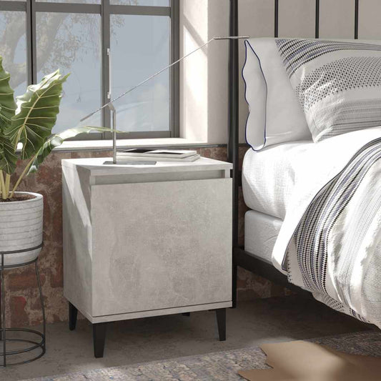 805842 vidaXL Bed Cabinets with Metal Legs Concrete Grey 40x30x50 cm