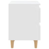 Bed Cabinet with Solid Pinewood Legs White 40x35x50 cm