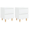 Bed Cabinets with Solid Pinewood Legs 2 pcs White 40x35x50 cm