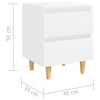 Bed Cabinets with Solid Pinewood Legs 2 pcs White 40x35x50 cm