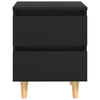 Bed Cabinet with Solid Pinewood Legs Black 40x35x50 cm