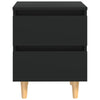 Bed Cabinets with Solid Pinewood Legs 2 pcs Black 40x35x50 cm