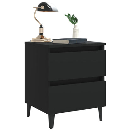 Bed Cabinet Black 40x35x50 cm Engineered Wood