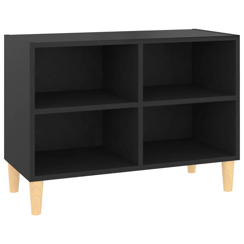 805924 vidaXL TV Cabinet with Solid Wood Legs Black 69,5x30x50 cm