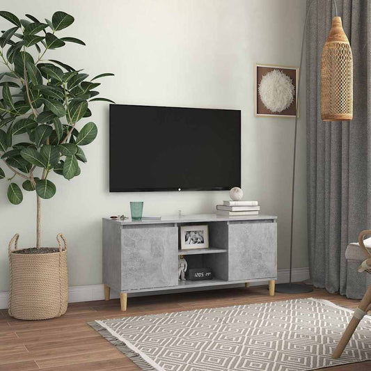 TV Cabinet | Concrete Grey | Engineered wood, Solid eucalyptus wood