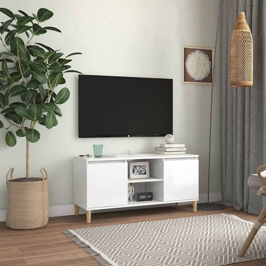 TV Cabinet | High Gloss White | Engineered Wood