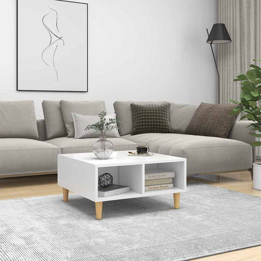 Coffee Table | White | Engineered wood, Solid eucalyptus wood