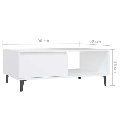 Coffee Table White 90x60x35 cm Engineered Wood