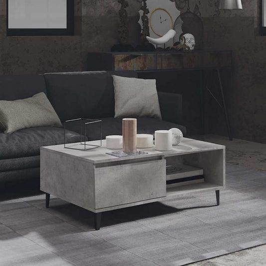Coffee Table | Concrete grey | Engineered wood and metal | 90x60x35 cm