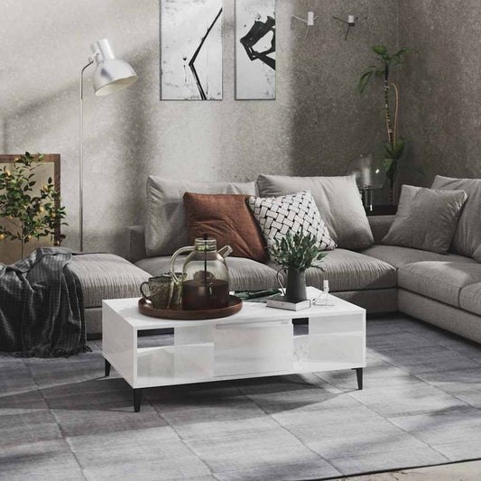 Coffee Table | High gloss white | Engineered wood, metal | Medium