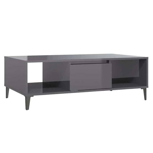 Coffee Table | High gloss grey | Engineered wood, metal | Medium