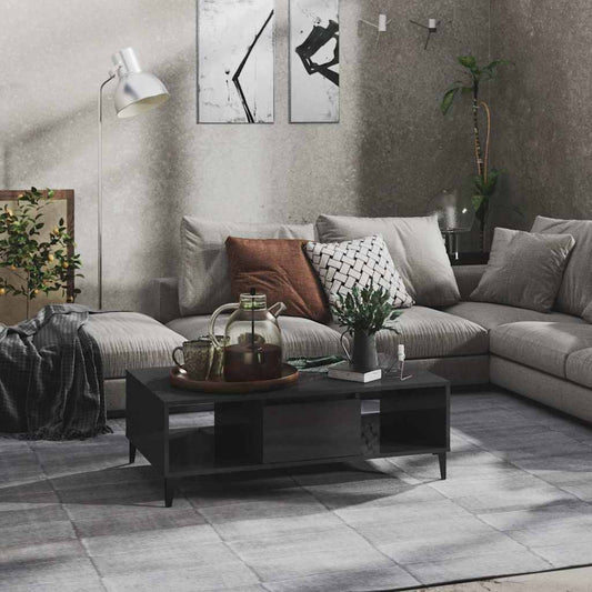 Coffee Table | High gloss grey | Engineered wood, metal | Medium