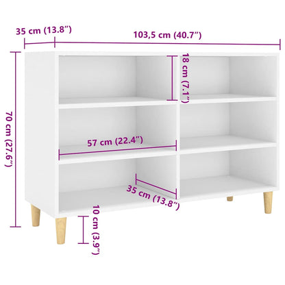 Sideboard White 103.5x35x70 cm Engineered Wood