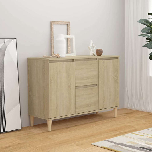 Sideboard | Sonoma Oak | Engineered Wood, Solid Eucalyptus Wood | Medium