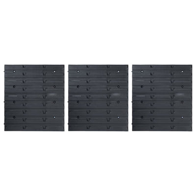 48 Piece Storage Bin Kit with Wall Panels Blue and Black