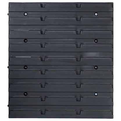 48 Piece Storage Bin Kit with Wall Panels Blue and Black