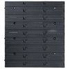 48 Piece Storage Bin Kit with Wall Panels Blue and Black