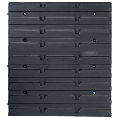 48 Piece Storage Bin Kit with Wall Panels Blue and Black