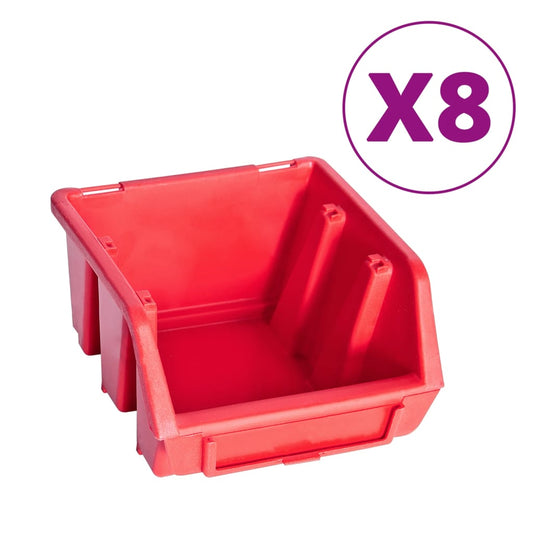 39 Piece Storage Bin Kit with Wall Panels Red and Black