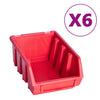 39 Piece Storage Bin Kit with Wall Panels Red and Black