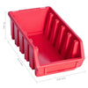 34 Piece Storage Bin Kit with Wall Panels Red and Black