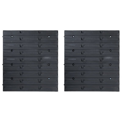 34 Piece Storage Bin Kit with Wall Panels Red and Black