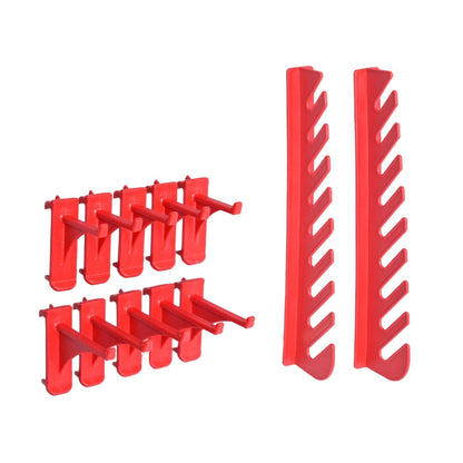 80 Piece Storage Bin Kit with Wall Panels Red and Black