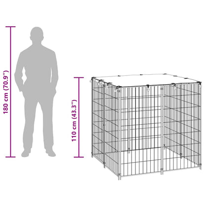 Dog Kennel Silver 43.3"x43.3"x43.3" Steel