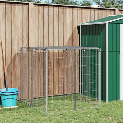 Dog Kennel Silver 43.3"x43.3"x43.3" Steel