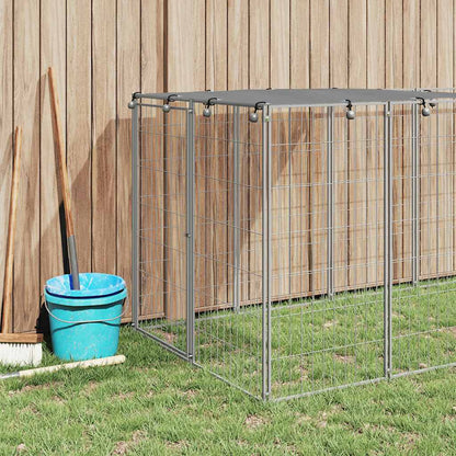 Dog Kennel Silver 330x110x110 cm Steel
