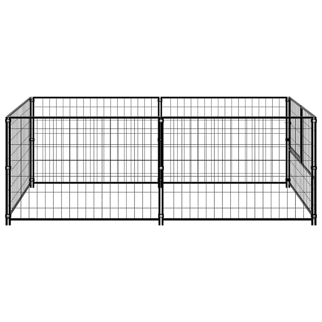 Dog Kennel Black 200x100x70 cm Steel