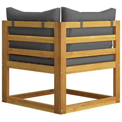 2-seater Patio Bench with Dark Gray Cushions
