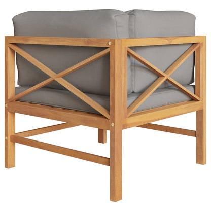 2-seater Patio Bench with Dark Gray Cushions