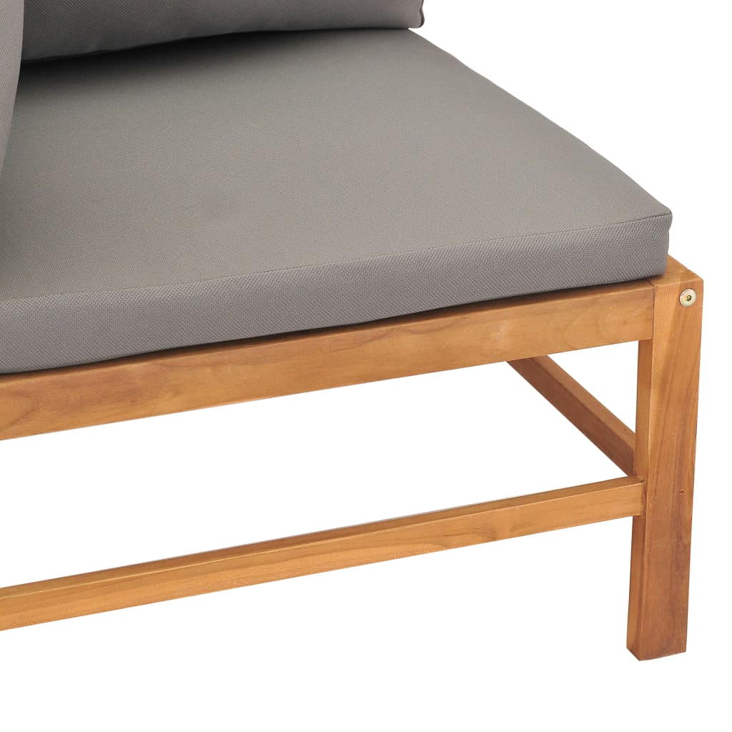 2-seater Patio Bench with Dark Gray Cushions