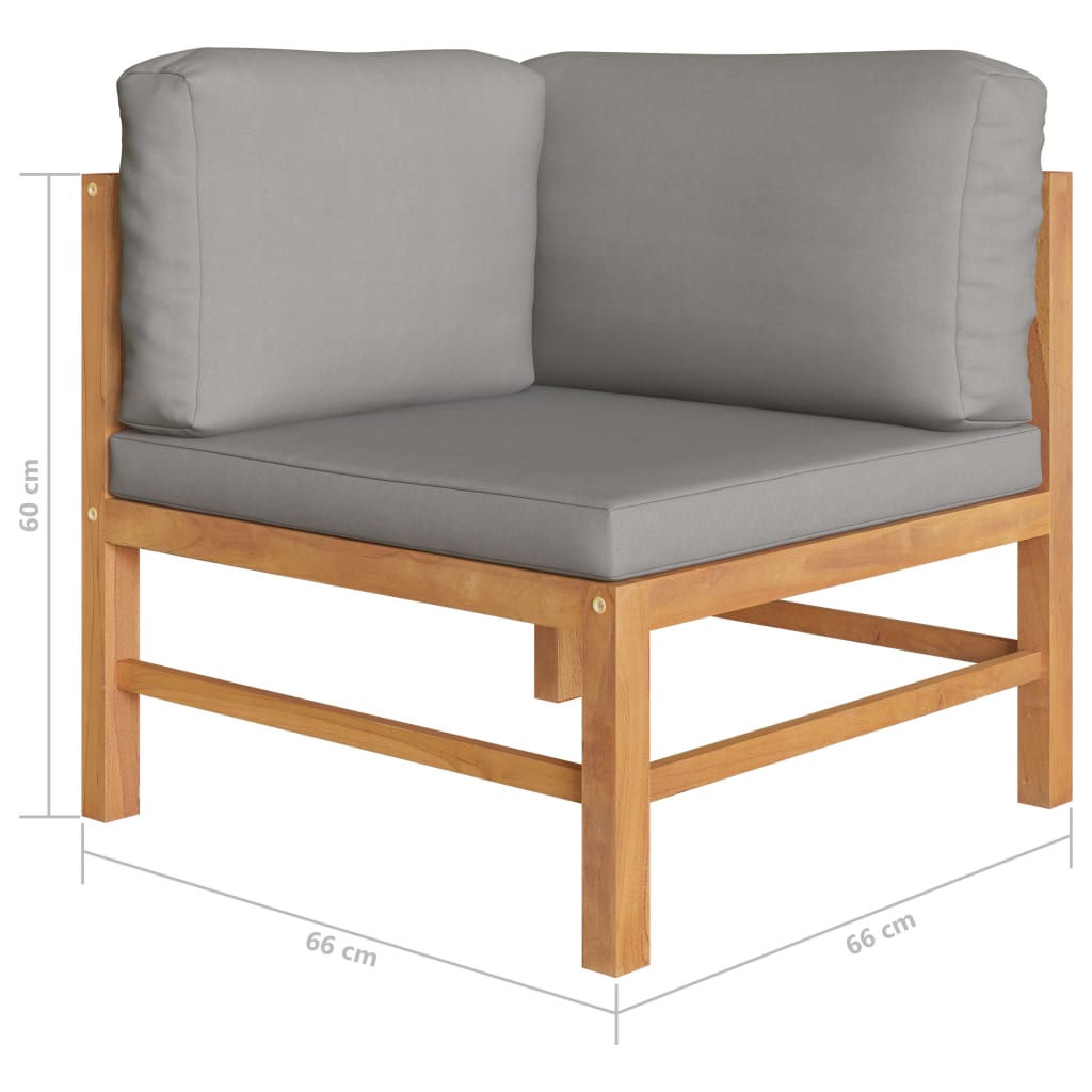 2-seater Patio Bench with Dark Gray Cushions