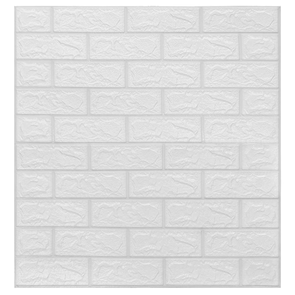 3D Wallpaper Bricks Self-adhesive 10 pcs White
