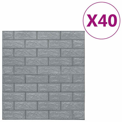 3D Wallpaper Bricks Self-adhesive 40 pcs Anthracite