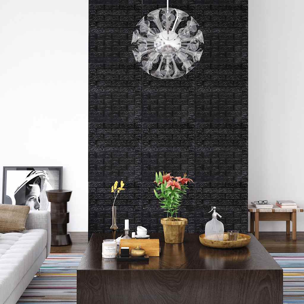 Wallpaper | Set of 40 | Black | PE Foam | 70 x 77 cm | Wallpaper