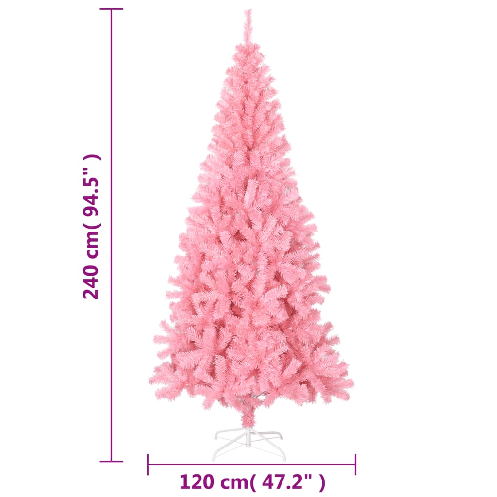 Artificial Christmas Tree Pink PVC, steel Tall