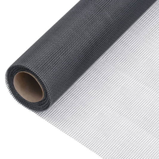 150875 vidaXL Mesh Screen Fiberglass 112x1000 cm Grey