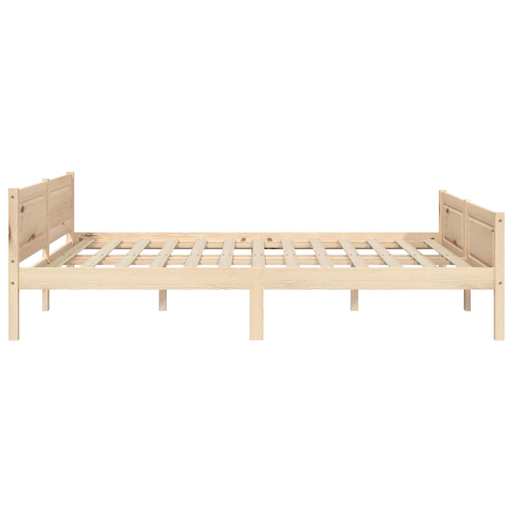 Bed Frame | Natural Wood | Solid Pinewood, Plywood | Double