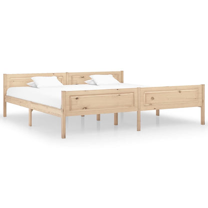 Bed Frame | Natural Pine | Solid pinewood, plywood slats | Double