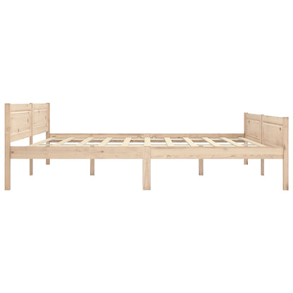 Bed Frame | Natural Pine | Solid pinewood, plywood slats | Double