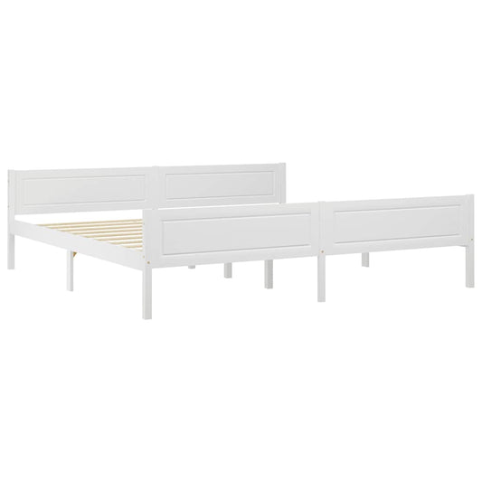 Bed Frame without Mattress Solid Pinewood White 200x200 cm