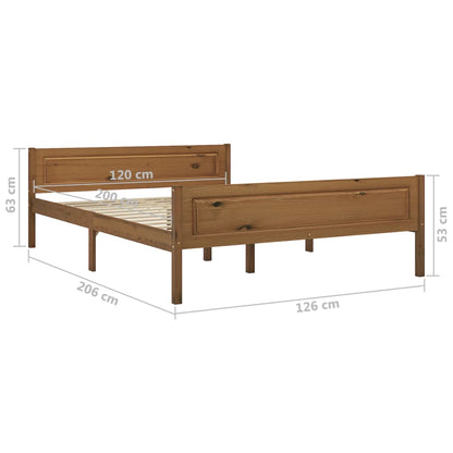 Bed Frame | Honey brown | Solid pinewood, plywood | Double