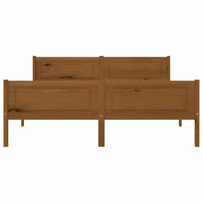 Bed Frame | Honey brown | Solid pinewood, plywood | Double