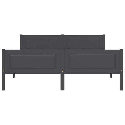 Bed Frame | Grey | Solid pinewood, plywood | Double | Durable | Bed Frame