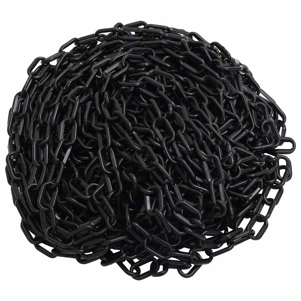 150932 vidaXL Warning Chain Black 100 m Ø6 mm Plastic